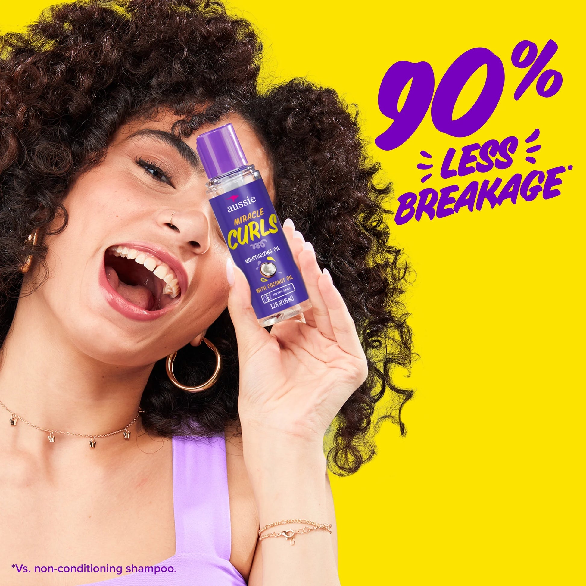 Miracle Curls Coconut Curl-Defining Hair Oil, for Curly Hair 3.2 Fl Oz